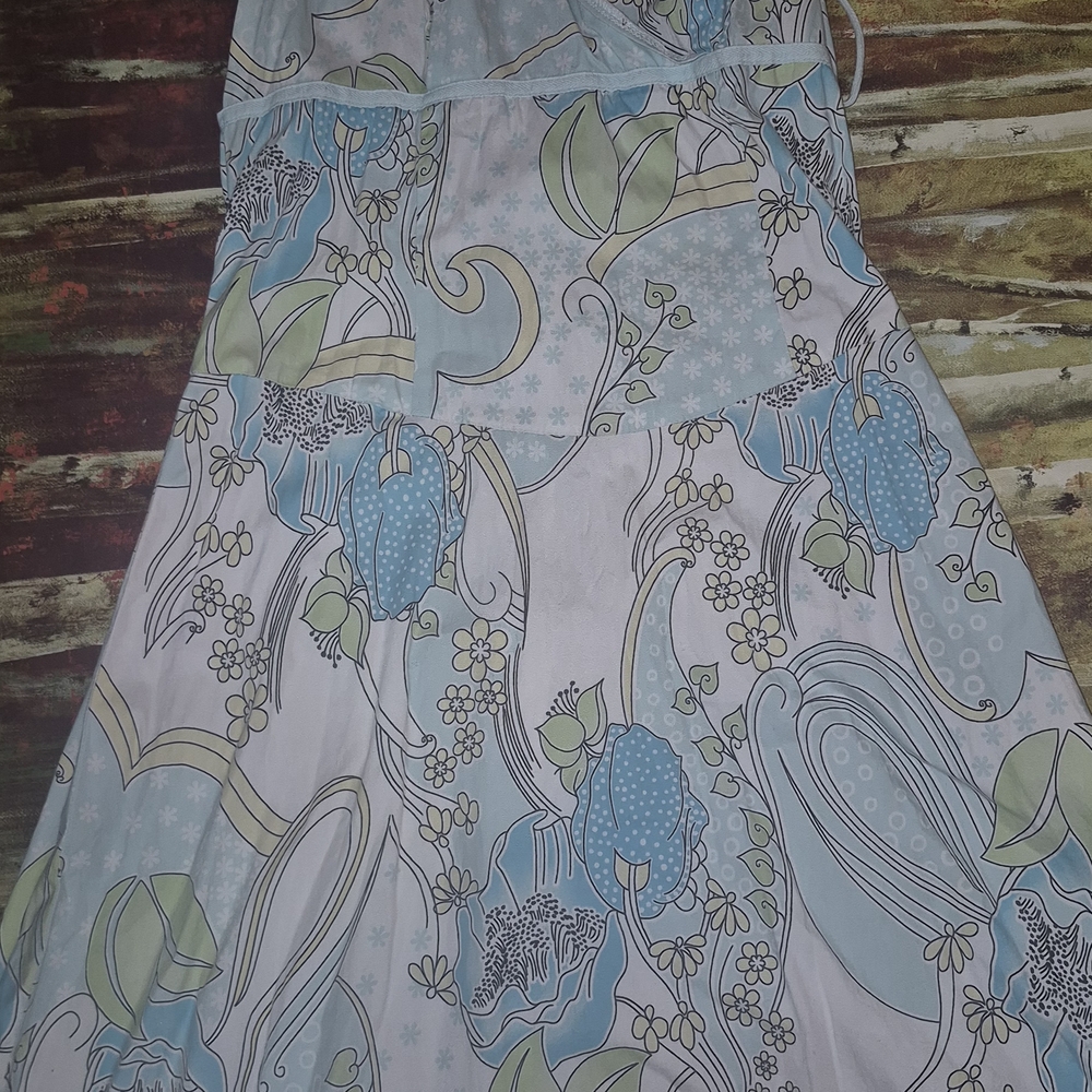 Floral Blue and Green Dress